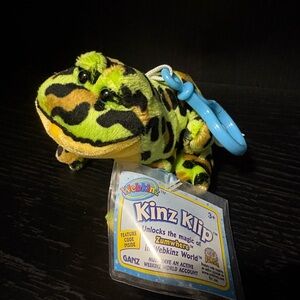 NWT GANZ Webkinz Bull Frog Kinz Klip